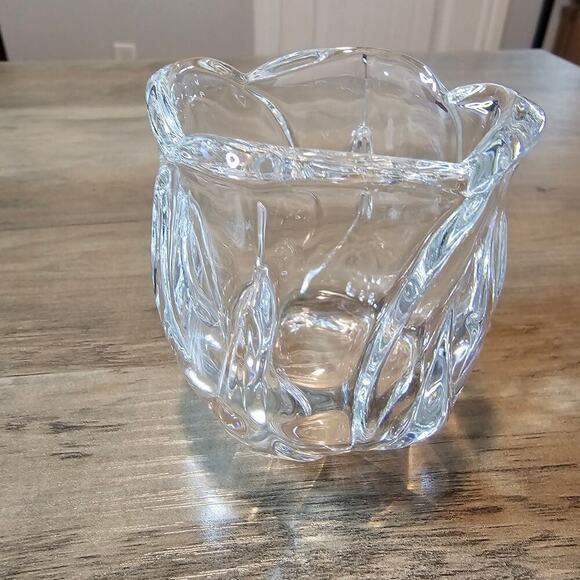 Vintage Crystal Votive Tulip Candle Holder Clear Heavy Flower Retro Glam Classic - Picture 3 of 10